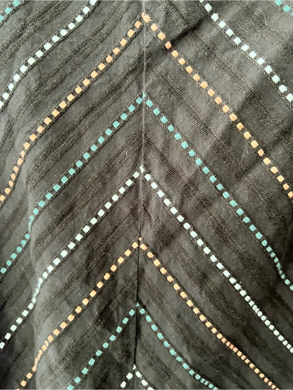 Vintage Tribal sz 12 brown a line chevron lined 💯 cotton skirt.